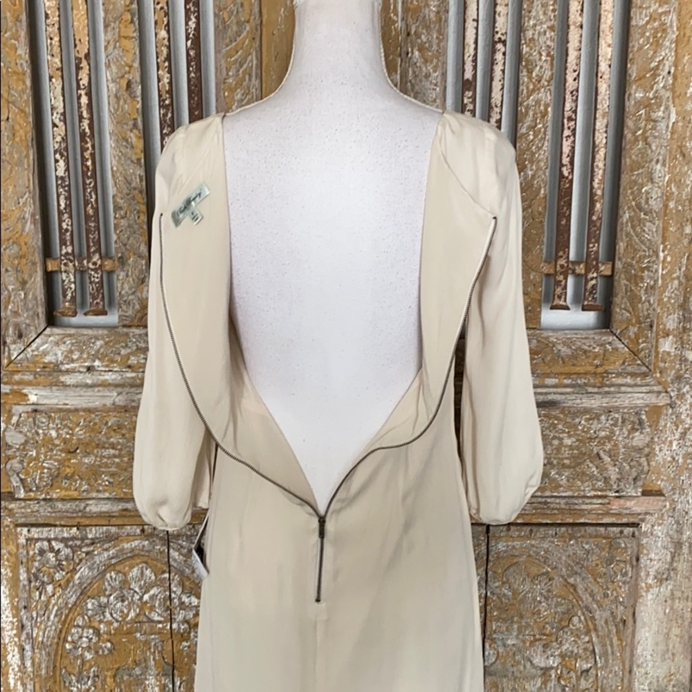 BETH ROWLEY SILK CREAM RUFFLE DRESS 2 NEW - Picture 6 of 9